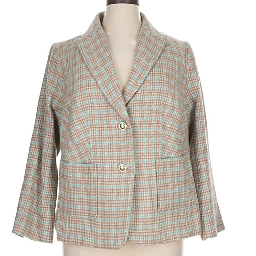 EUC Talbots Multicolor Plaid Blazer 16WP